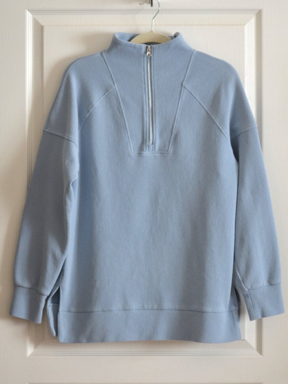 Te Verde Women's Blue Tunic Quarter Zip Sweatshirt
